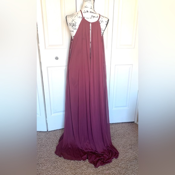 David’s Bridal Wine Grecian Style Bridesmaids Formal Dress - Picture 4 of 9